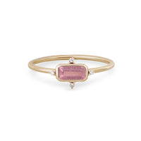 Pink Tourmaline & Diamond Ring 9ct Gold