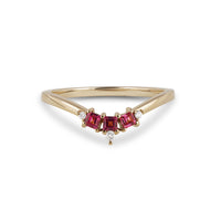 Rhodolite Garnet & Diamond Hugging Ring 9ct Gold
