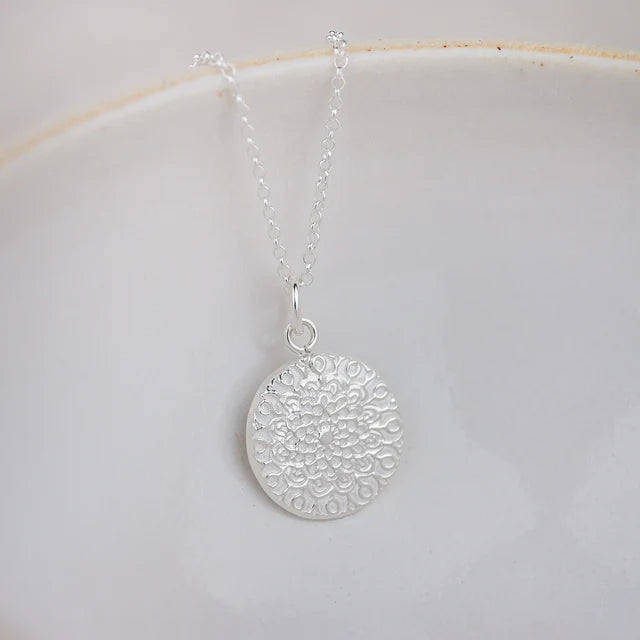 Sterling Silver Small Mandala Pendant