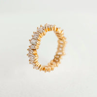 Statement Sparkly Gold Baguette Ring