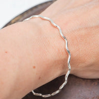 Silver Geo Swirl Bangle