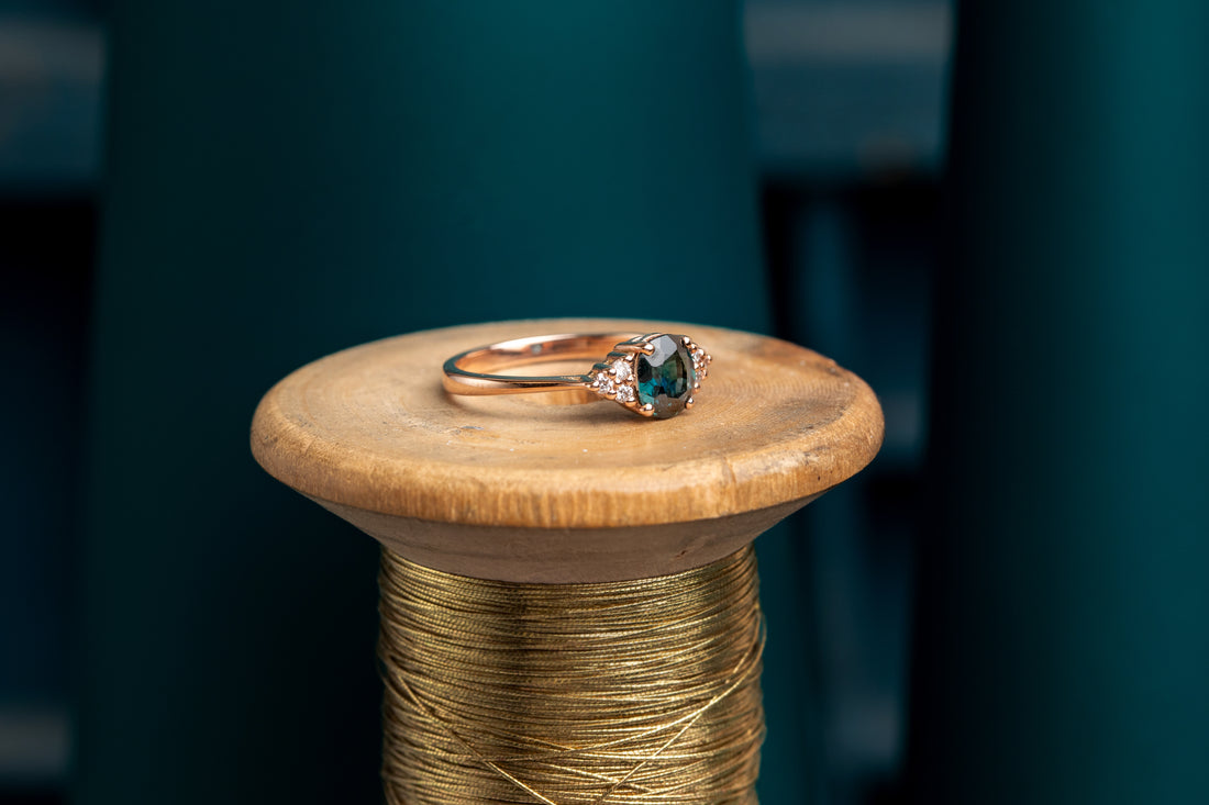 Teal Sapphire Ring