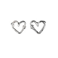 Mini Heart Twig Stud Earrings