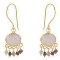 Aisha Rose Quartz & Tourmaline Earrings