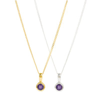 Amethyst Birthstone Charm pendant necklace