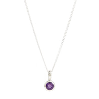 Amethyst Birthstone Charm pendant necklace
