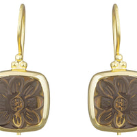 Anais Carved Smokey Quartz Earrings