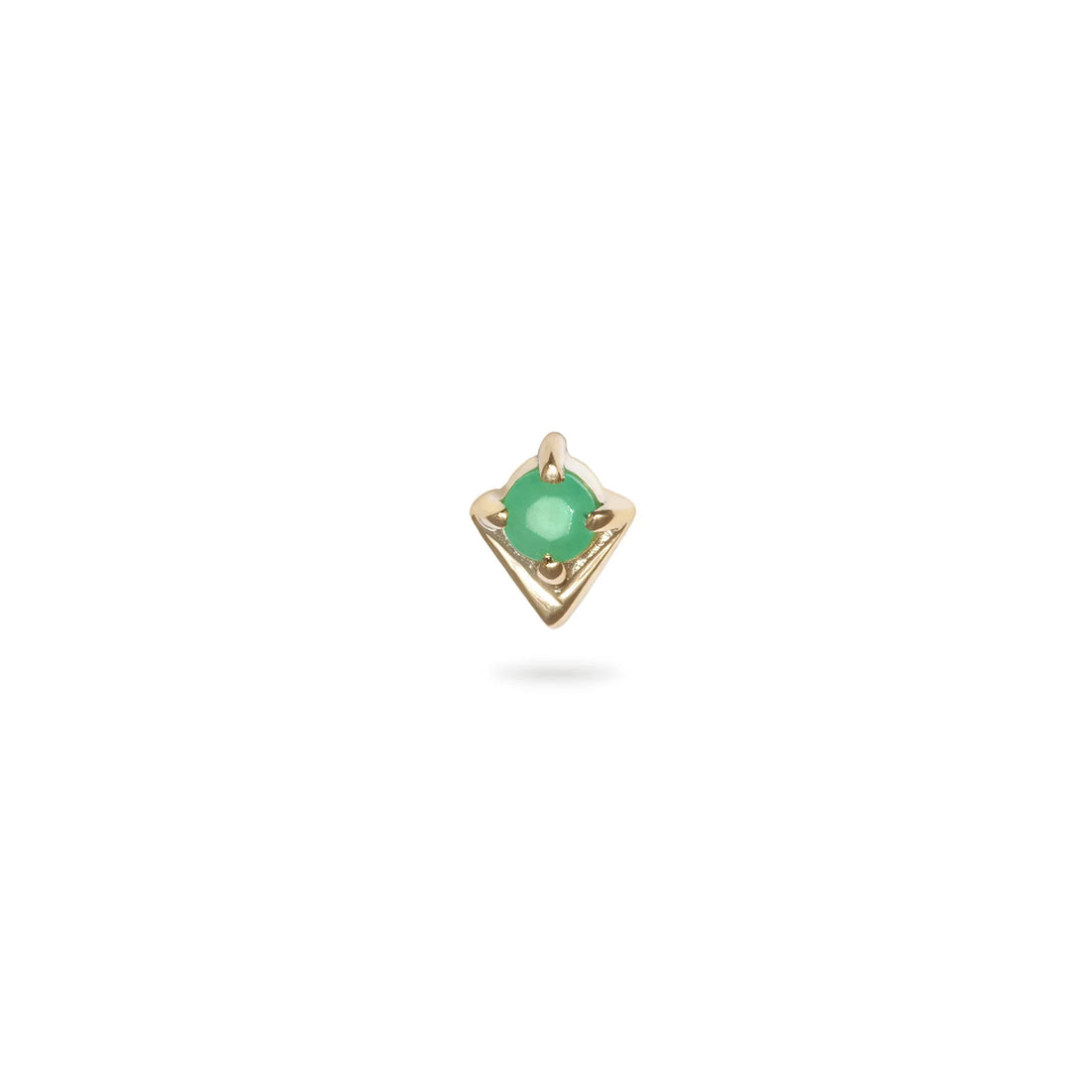 9ct Yellow Gold Emerald Arrow Flat Back Stud Earring
