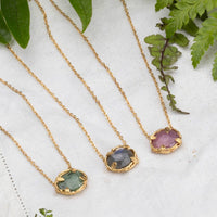 Gold Vermeil Botanical Nest Necklace with Labradorite