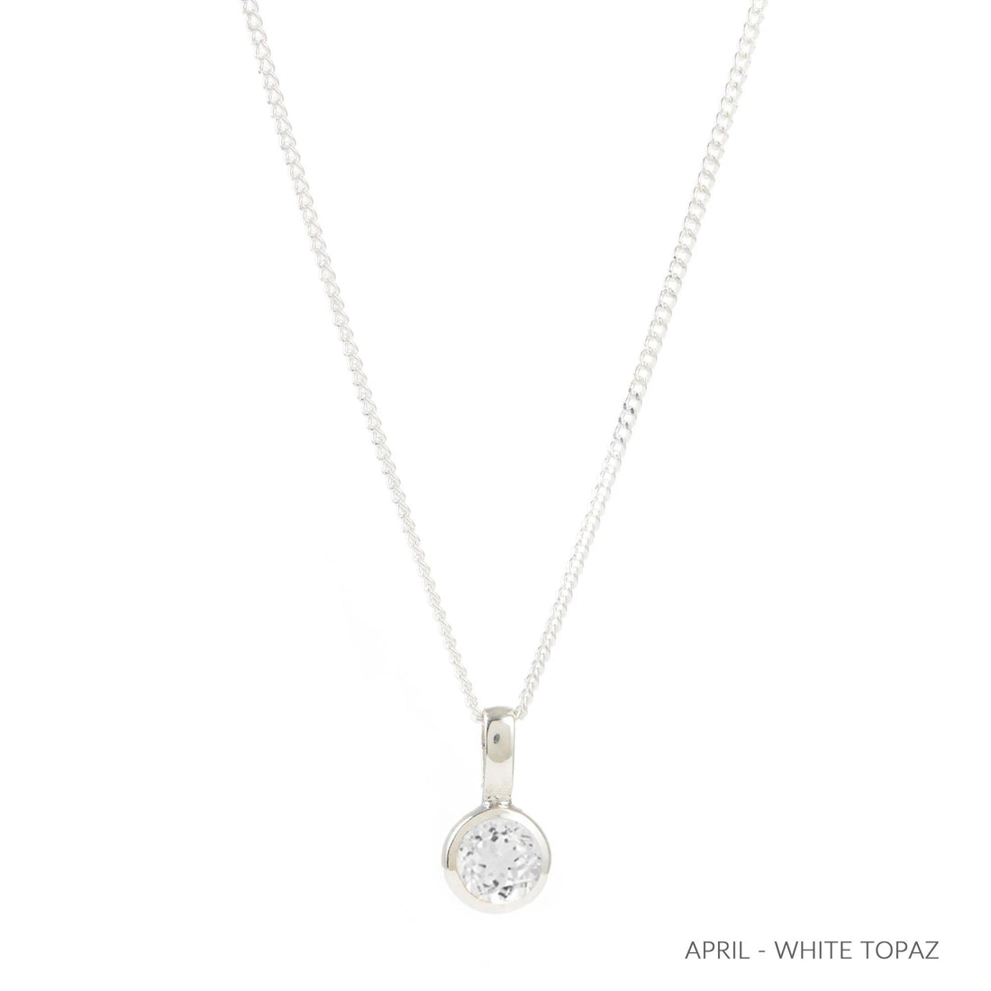 White Topaz Charm Necklace