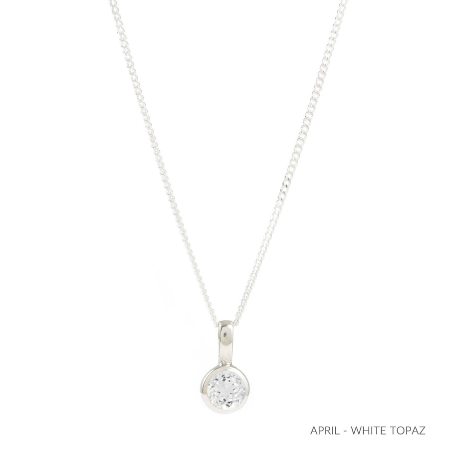 White Topaz Charm Necklace
