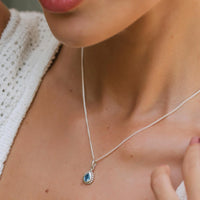 Blue Topaz Silver Necklace
