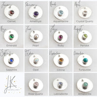 Sterling Silver and Birthstone Boho Hoop Earrings