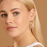 Cascade Green Amethyst, Amethyst & Rose Quartz Earrings