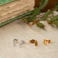 Tiny Oak Leaf Stud Earrings