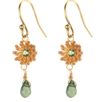 Gold Vermeil Dahlia Drop Briolette Earrings