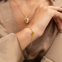 Gold vermeil Citrine Pear Chain Bracelet