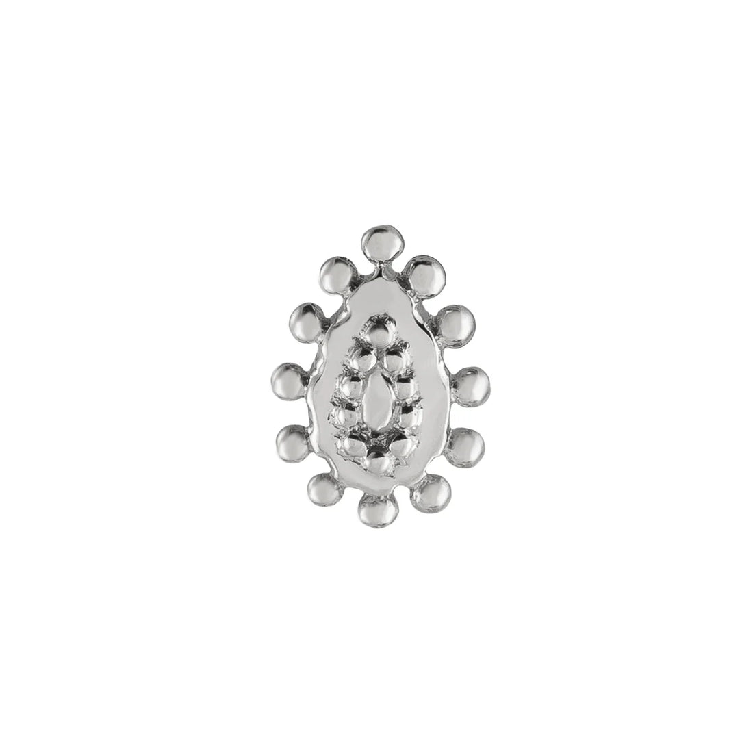 White Gold Dala Bold Tear Stud Earring