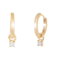 diamond charm hoops
