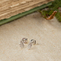 Tiny Oak Leaf Stud Earrings