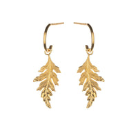 Poppy Leaf Earrings On Hoops