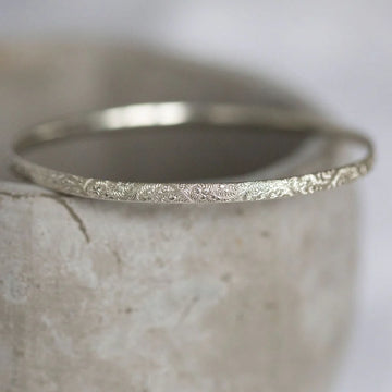 Silver Lace Textured Bangle