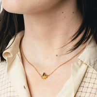 Gold Vermeil and London Blue Topaz Fan Flower Necklace