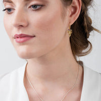 Gold Vermeil Garnet Fern Drop Earrings