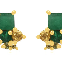 Florence green onyx & Peridot Earrings