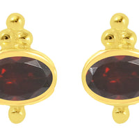Darcie Garnet Stud Earrings