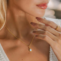 Gold Vermeil Moonstone Necklace