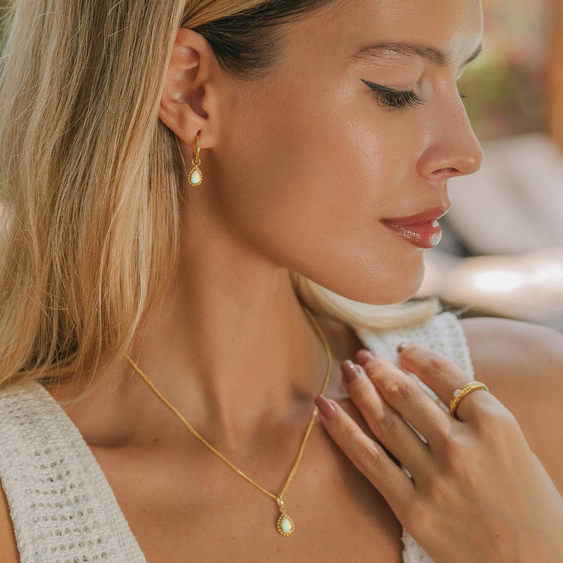 Gold Vermeil Opal Necklace