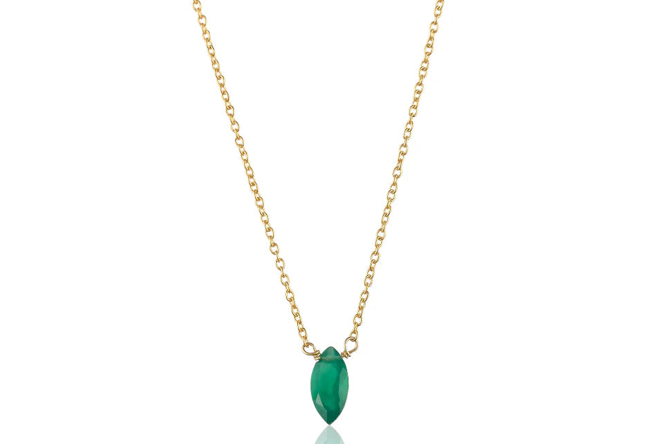 Green Onyx Marquise Necklace