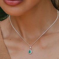 Green Onyx Silver Necklace