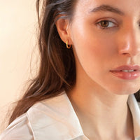 Gold Vermeil Hammered Hoop Disc and Dewdrop Set