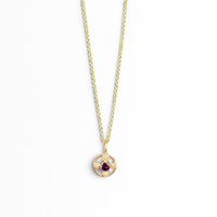 9ct Yellow Gold Amethyst and Pearl Pendant