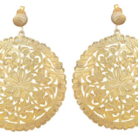 Jaali Flower Disc Earrings