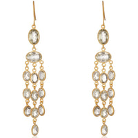 Long Jellyfish Green Amethyst Earrings