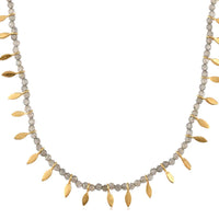 Labradorite Leaf Charm Necklace