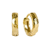 Gold Vermeil Lakshmi Hammered Huggie Hoop Earrings