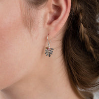 Silver Leaf Drop Earrings