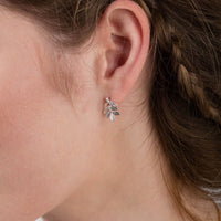 Silver Leaf Stud Earrings