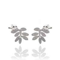 Silver Leaf Stud Earrings