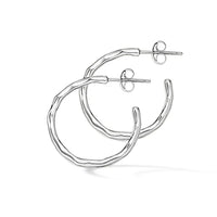 Silver Medium Waterfall Hoop Earrings