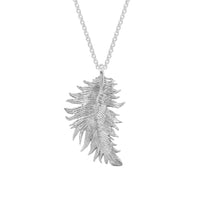 Mens Large Feather Pendant Necklace