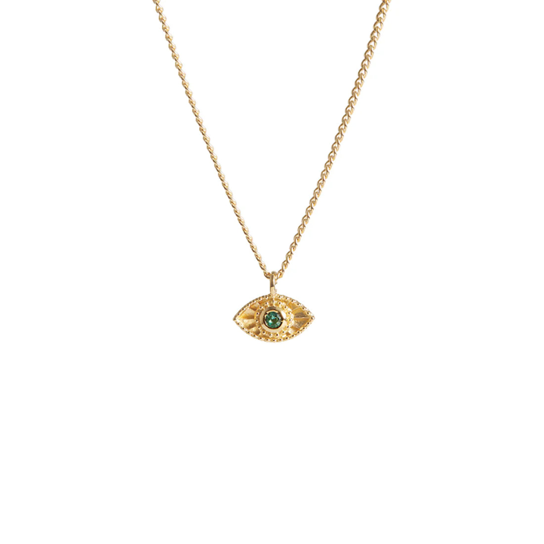 Mini Rays of Light Pendant with Emerald in 9ct Gold