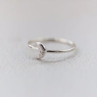 Silver Mini Moon Ring