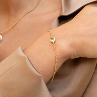 Gold Vermeil Peridot Pear Chain Bracelet
