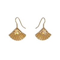 Pharaohs Citrine Papyrus Earrings Gold Vermeil