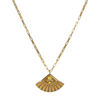 Pharaohs Citrine Papyrus Necklace Gold Vermeil